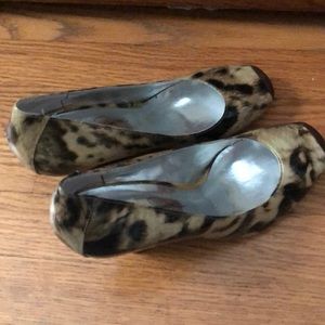 Leopard print wedges